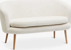 Sofa GISTRUP 2-pers. råhvid teddy