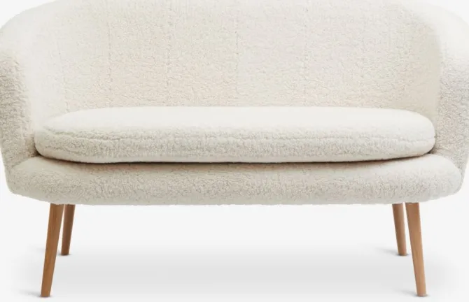 Sofa GISTRUP 2-pers. råhvid teddy