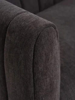 Sofa MAGLEBY 3-pers. mørkebrunt stof/egefarve