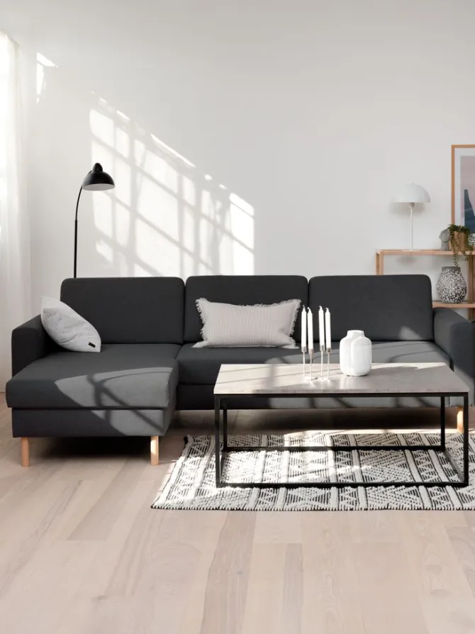 Sofa SVALBARD chaiselong mørkegrå