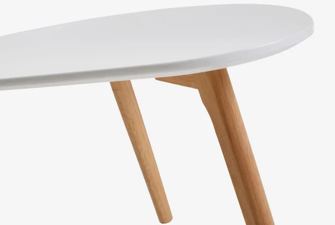 Sofabord LEJRE 48x85 hvid/eg