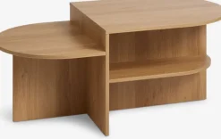 Sofabord LISBJERG 60x107 m/hylder eg naturfarve