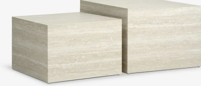 Sofabord ROLSTED 58x58/50x50 marmorfarve 2 stk