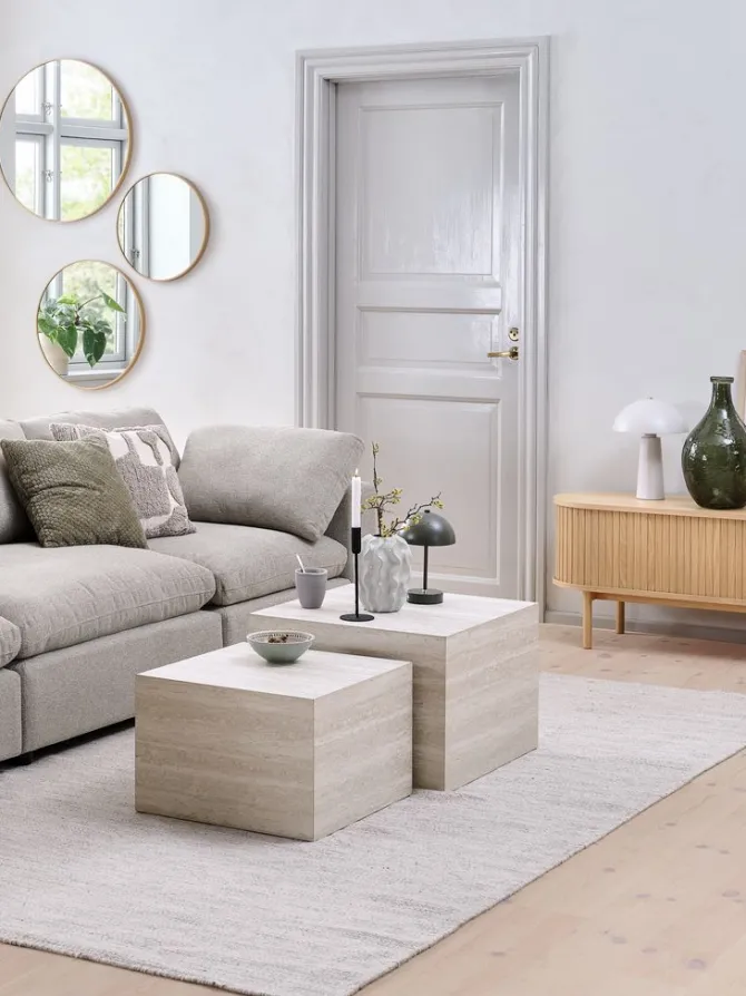 Sofabord ROLSTED 58x58/50x50 marmorfarve 2 stk