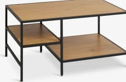 Sofabord TRAPPEDAL 90x60 2 hylder egefarve/sort