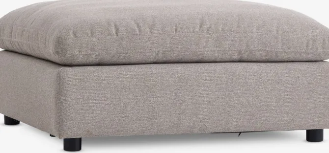 Sofamodul LUNDBY chaiselong/puf sandfarvet stof
