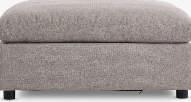 Sofamodul LUNDBY chaiselong/puf sandfarvet stof