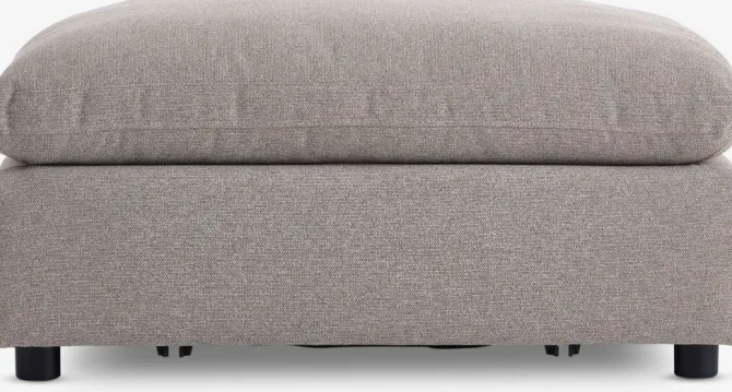 Sofamodul LUNDBY chaiselong/puf sandfarvet stof