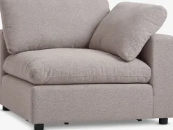 Sofamodul LUNDBY hjørne/ende sandfarvet stof