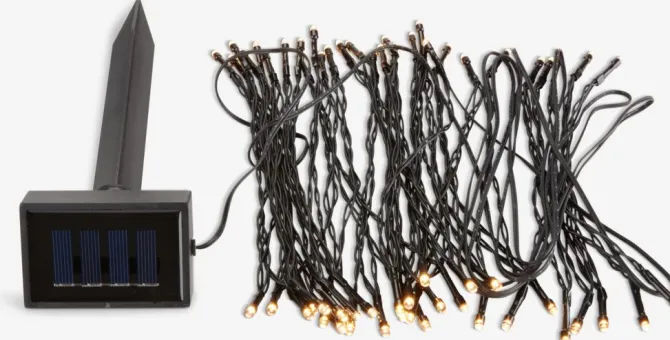 Solcelle lyskæde BERGIRISK L900cm m/60 LED klar