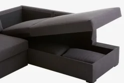 Sovesofa chaiselong BEDSTED grå