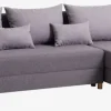 Sovesofa chaiselong HAMPEN gråt stof/egefarve
