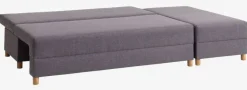 Sovesofa chaiselong HAMPEN gråt stof/egefarve