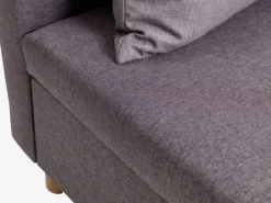 Sovesofa chaiselong HAMPEN gråt stof/egefarve