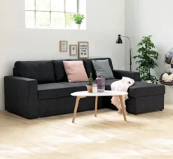Sovesofa chaiselong MARSLEV mørkegråt stof