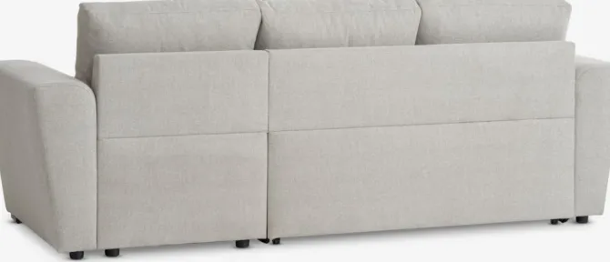 Sovesofa chaiselong VEJLBY lyst sandfarvet stof