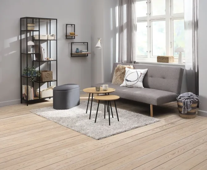 Sovesofa HOLSTED gråt stof