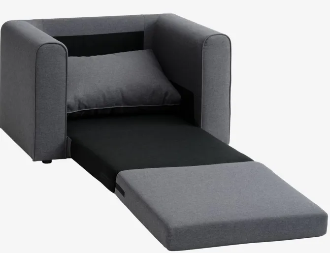 Sovestol SKILLEBEKK mørkegråt stof