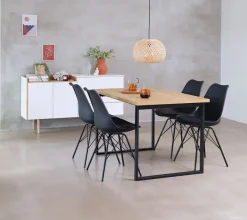 Spisebord AABENRAA 80x120 egefarve/sort