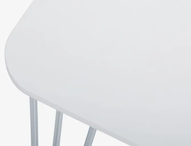 Spisebord BANNERUP 76x120 hvid/krom