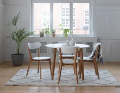 Spisebord JEGIND Ø105 hvid/natur