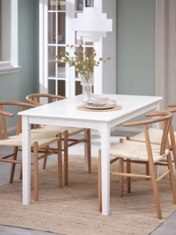 Spisebord KIRKEBY 80x130/220 hvid
