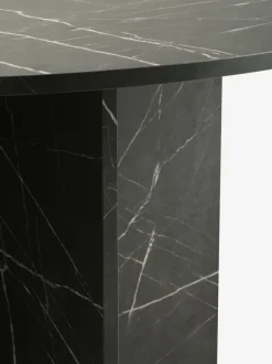 Spisebord KRONDAL Ø110 marmorfarvet sort