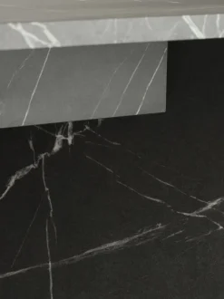 Spisebord KRONDAL 90x180 marmorfarvet sort