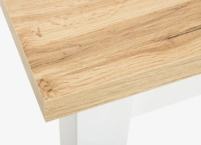 Spisebord MARKSKEL 90x150/193 hvid/egefarve