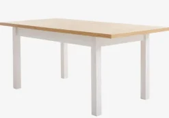 Spisebord MARKSKEL 90x150/193 hvid/egefarve
