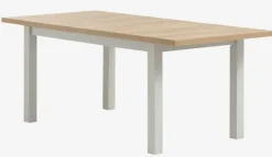 Spisebord MARKSKEL 90x150/193 lys grå/egefarve