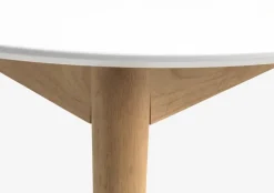 Spisebord MARSTRAND Ø110/110x200 hvid/natur