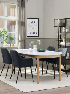 Spisebord MARSTRAND 100x200/280 hvid/natur