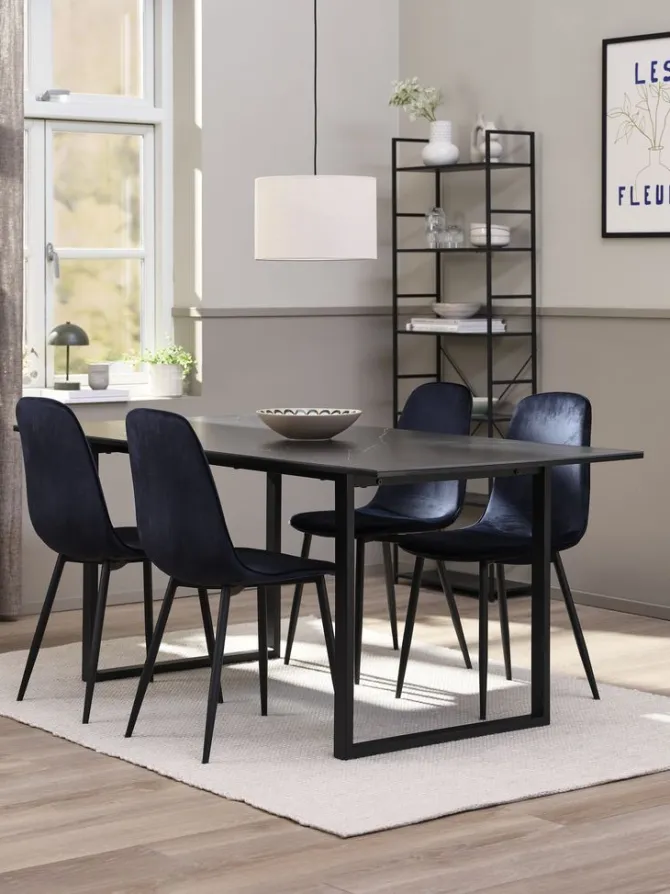 Spisebord MOSELUND 90x180 keramik sort