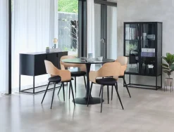 Spisebord RINGSTED Ø100 sort askefiner