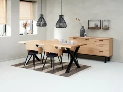 Spisebord ROSLEV 95x200 eg natur/sort