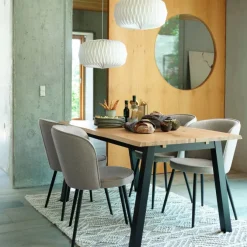 Spisebord SKOVLUNDE 90x160 eg natur/sort