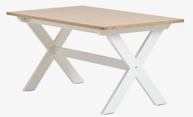 Spisebord VISLINGE 90x150 natur/hvid