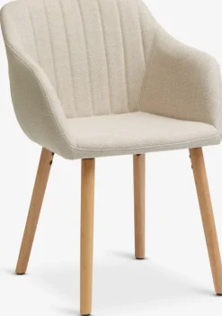 Spisebordsstol ADSLEV beige stof/egefarve