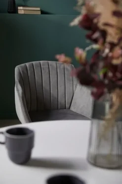 Spisebordsstol ADSLEV grå velour/natur