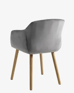 Spisebordsstol ADSLEV grå velour/natur