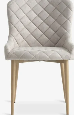 Spisebordsstol BELLINGE sandfarvet stof/egefarve