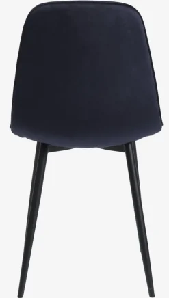 Spisebordsstol BISTRUP velour mørkeblå/sort
