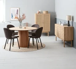 Spisebordsstol GEVNINGE mørkebrunt stof/sort