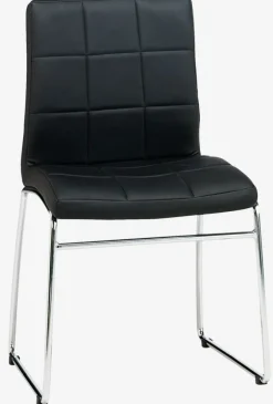 Spisebordsstol HAMMEL sort kunstlæder/krom