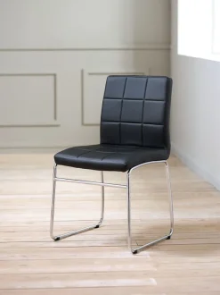 Spisebordsstol HAMMEL sort kunstlæder/krom