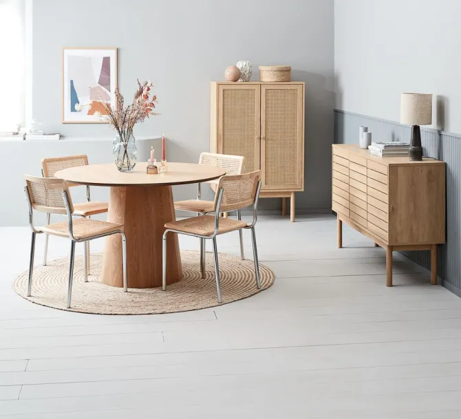 Spisebordsstol HASSING rattan/krom