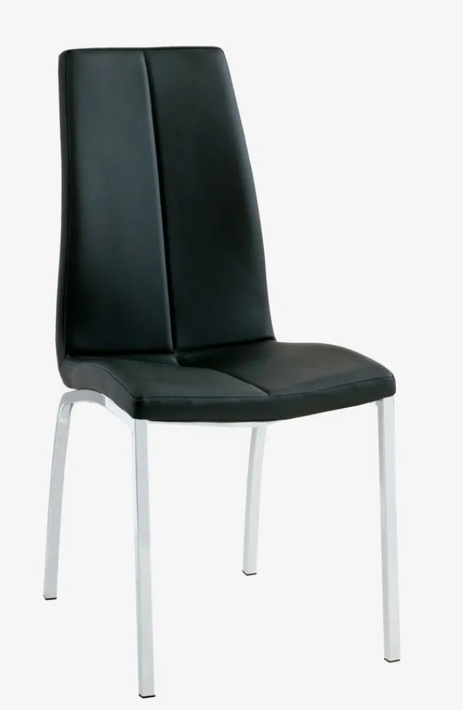 Spisebordsstol HAVNDAL sort kunstlæder/krom