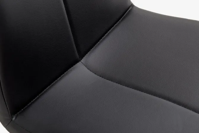 Spisebordsstol HAVNDAL sort kunstlæder/krom