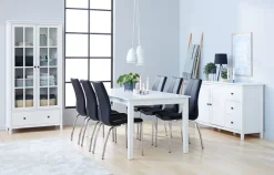 Spisebordsstol HAVNDAL sort kunstlæder/krom